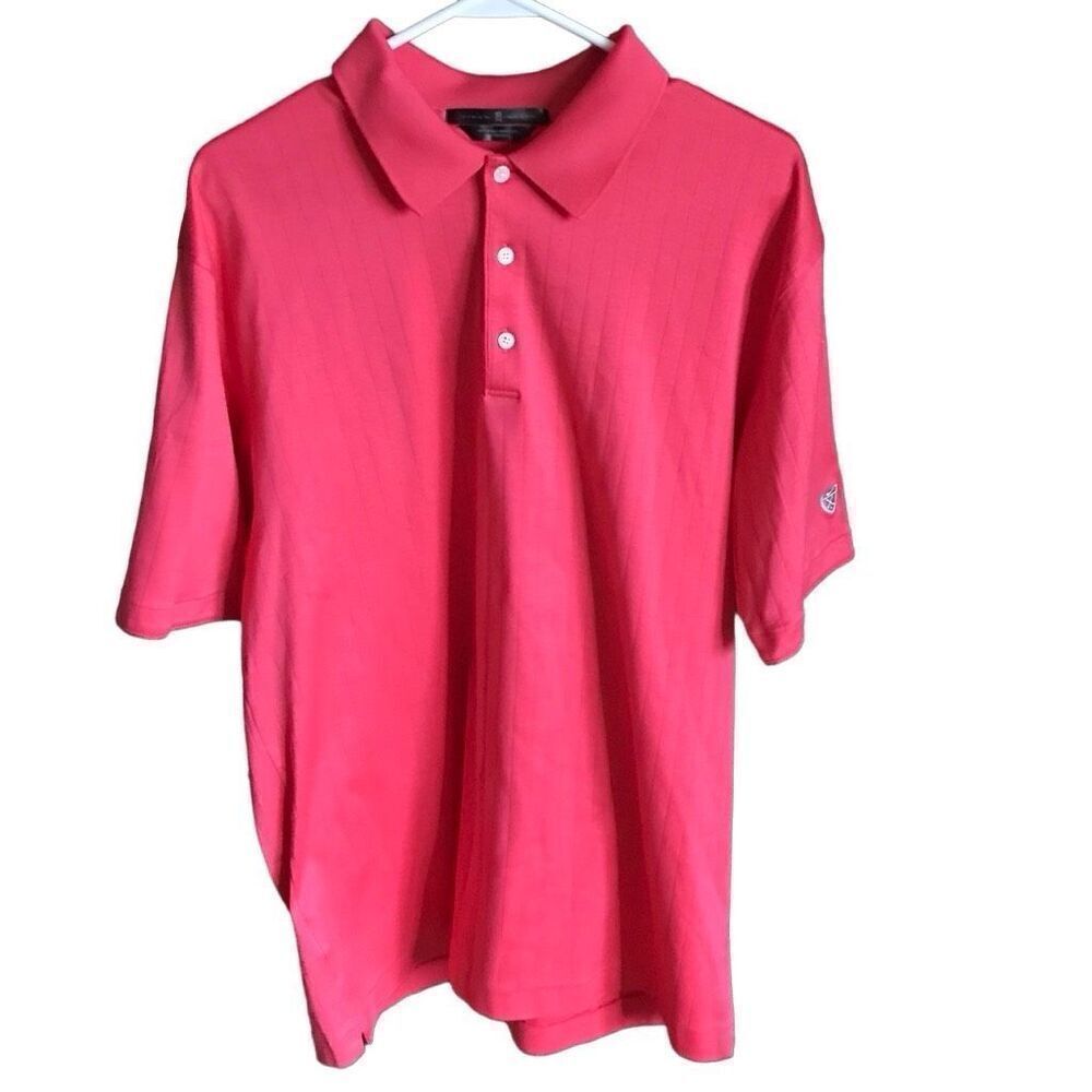 Tiger Woods Golf Polo Golf Shirt Coral Size M cotton short sleeve athletic